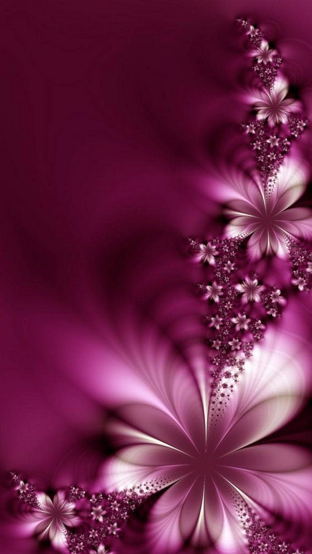 Cute Pink Flower Pieces Digital Artwork Wallpaper