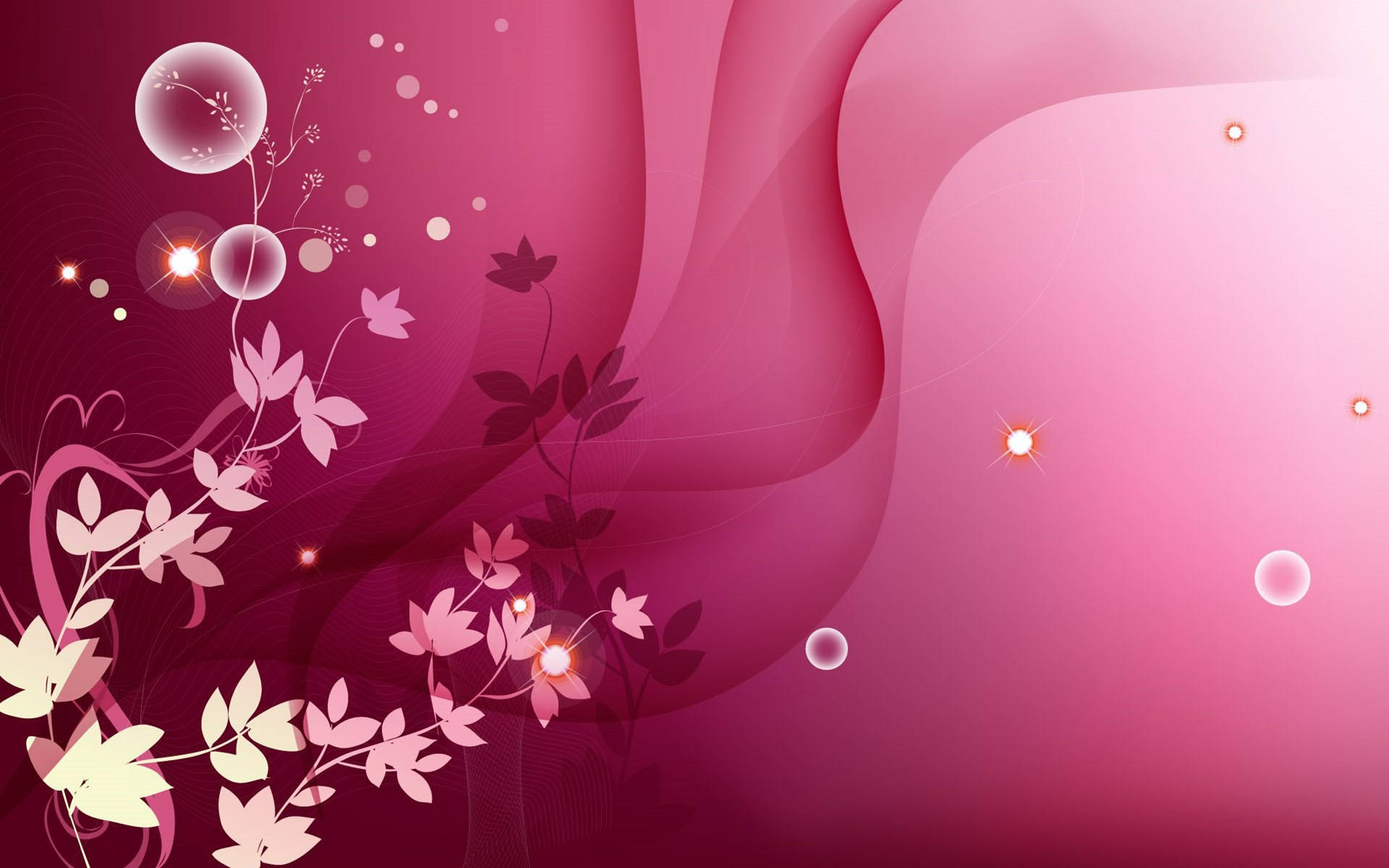 Cute Pink Flowers Design Background