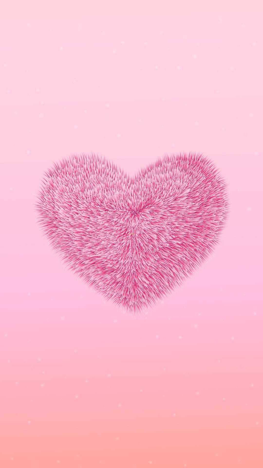 Cute Pink Fluffy Heart Background