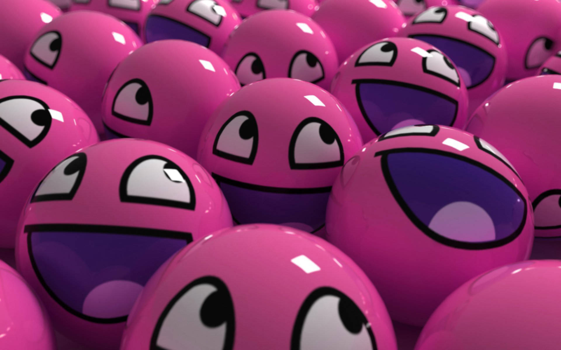 Cute Pink Happy Balls Background