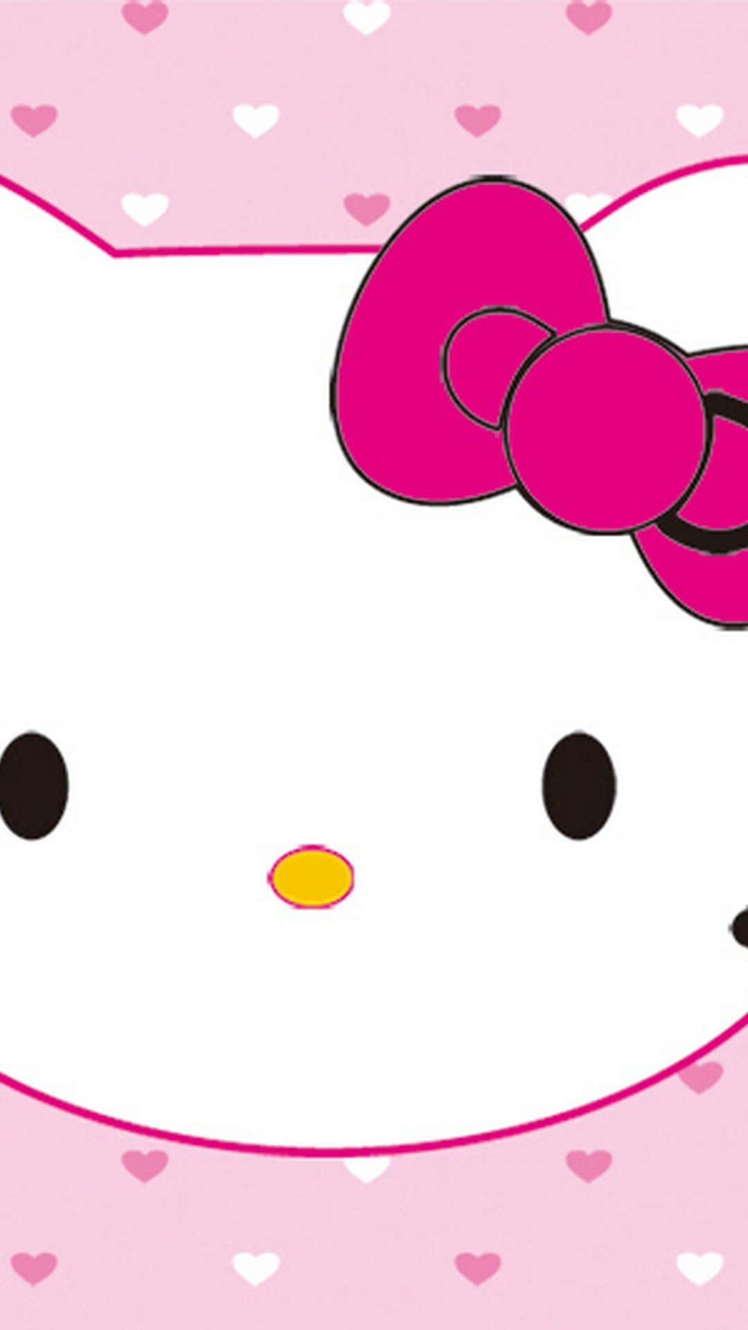 Cute Pink Hello Kitty Close-up Look Wallpaper