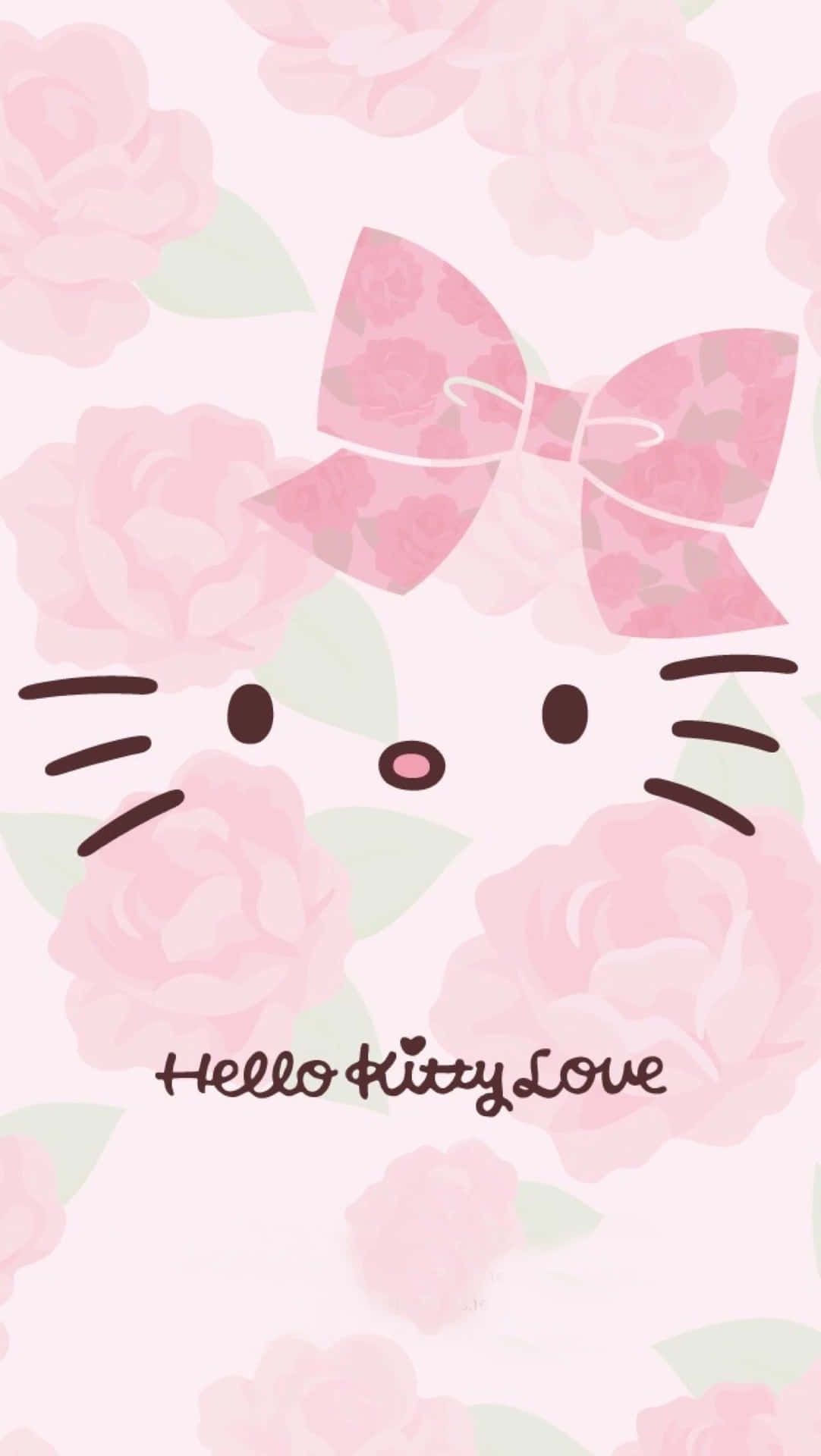 Cute Pink Hello Kitty Painted Portrait Wallpaper