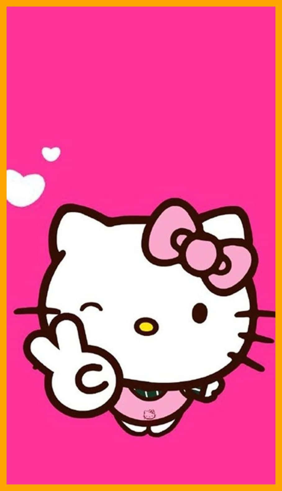 Cute Pink Hello Kitty Peace Sign Wallpaper