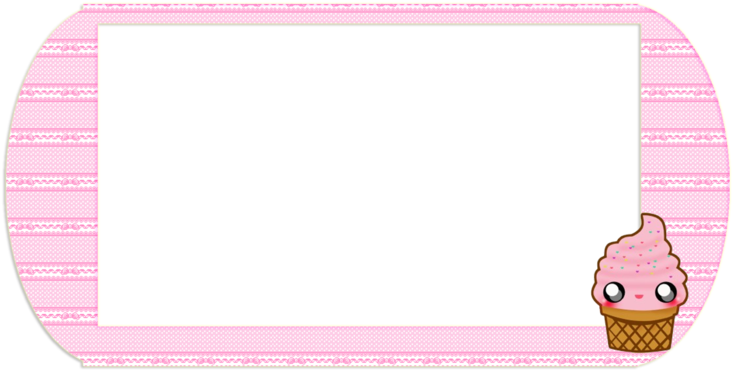 Cute Pink Ice Cream Frame PNG