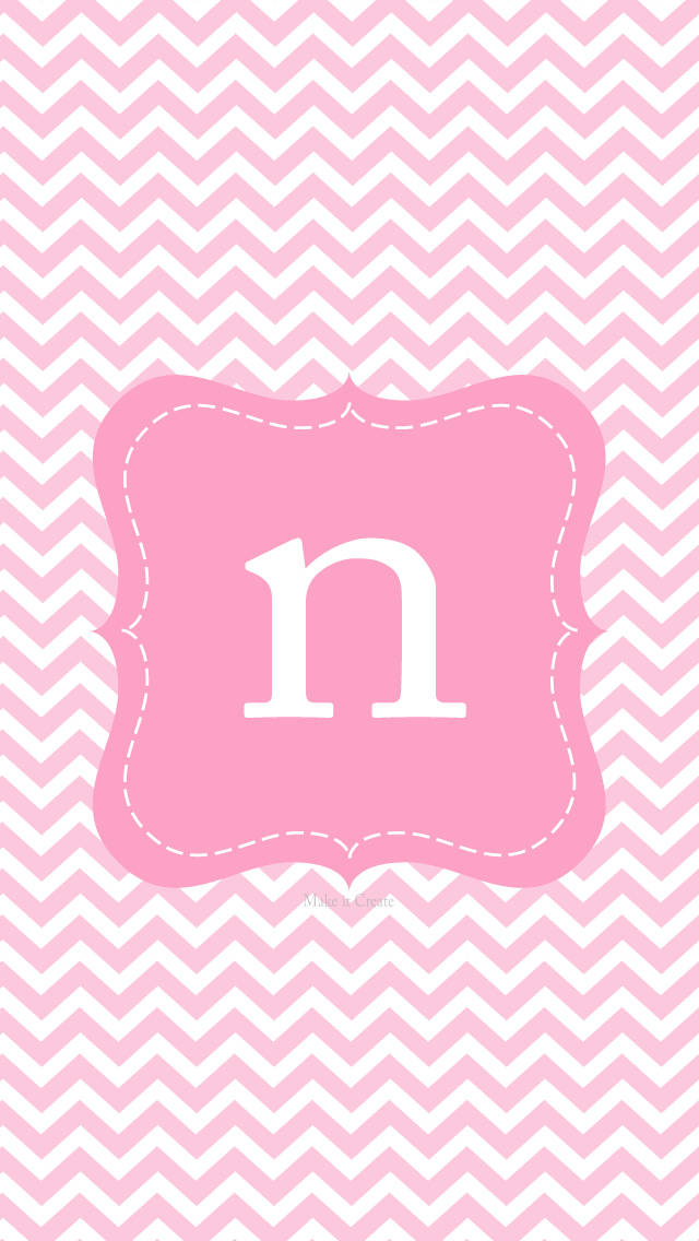 Cute Pink Letter N