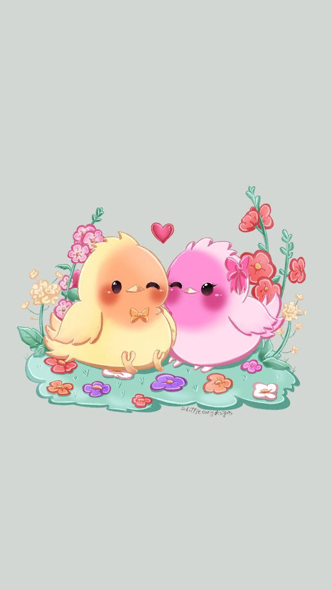 Download Cute Pink Love Birds Wallpaper 