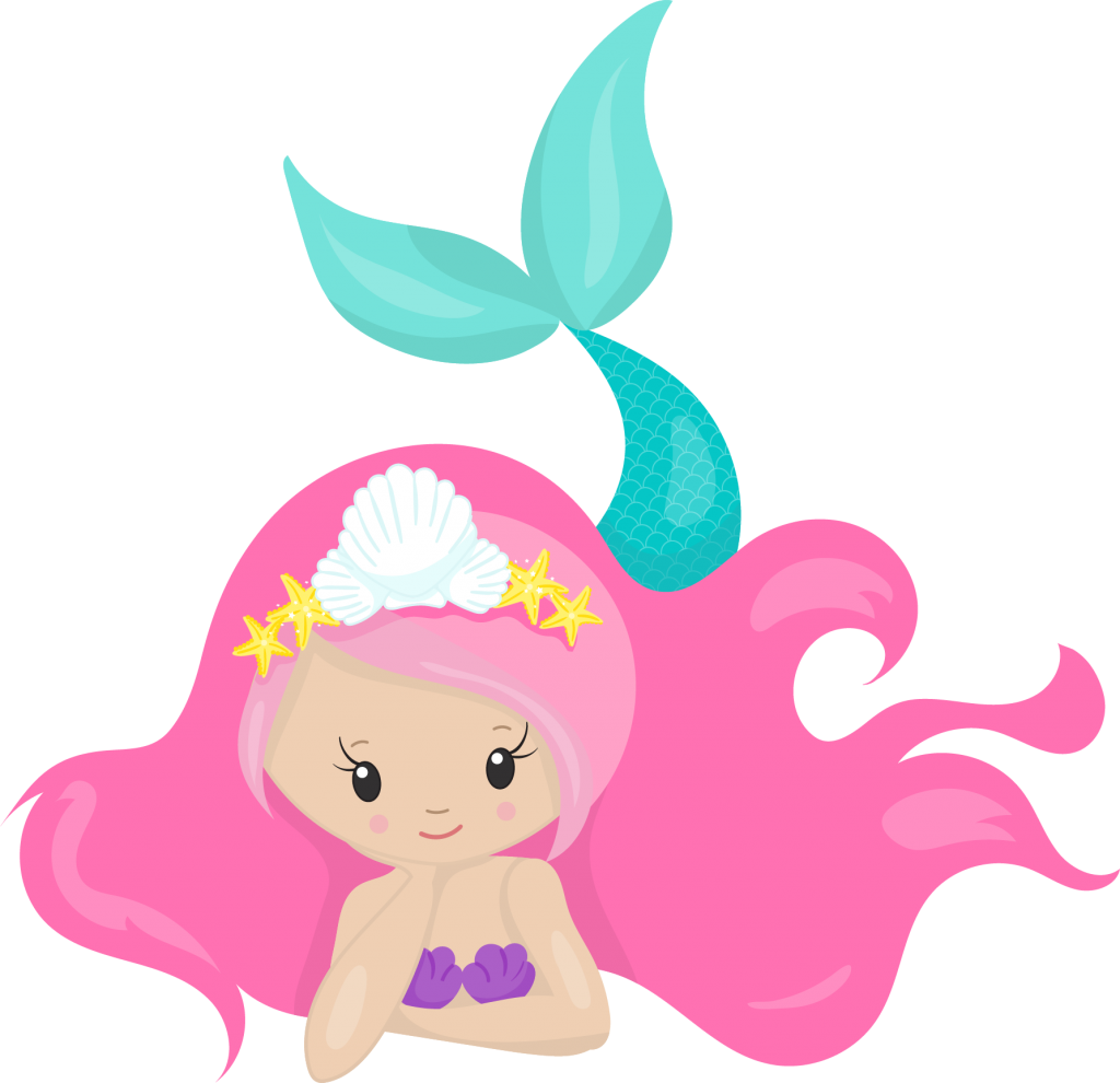 Cute Pink Mermaid Clipart PNG
