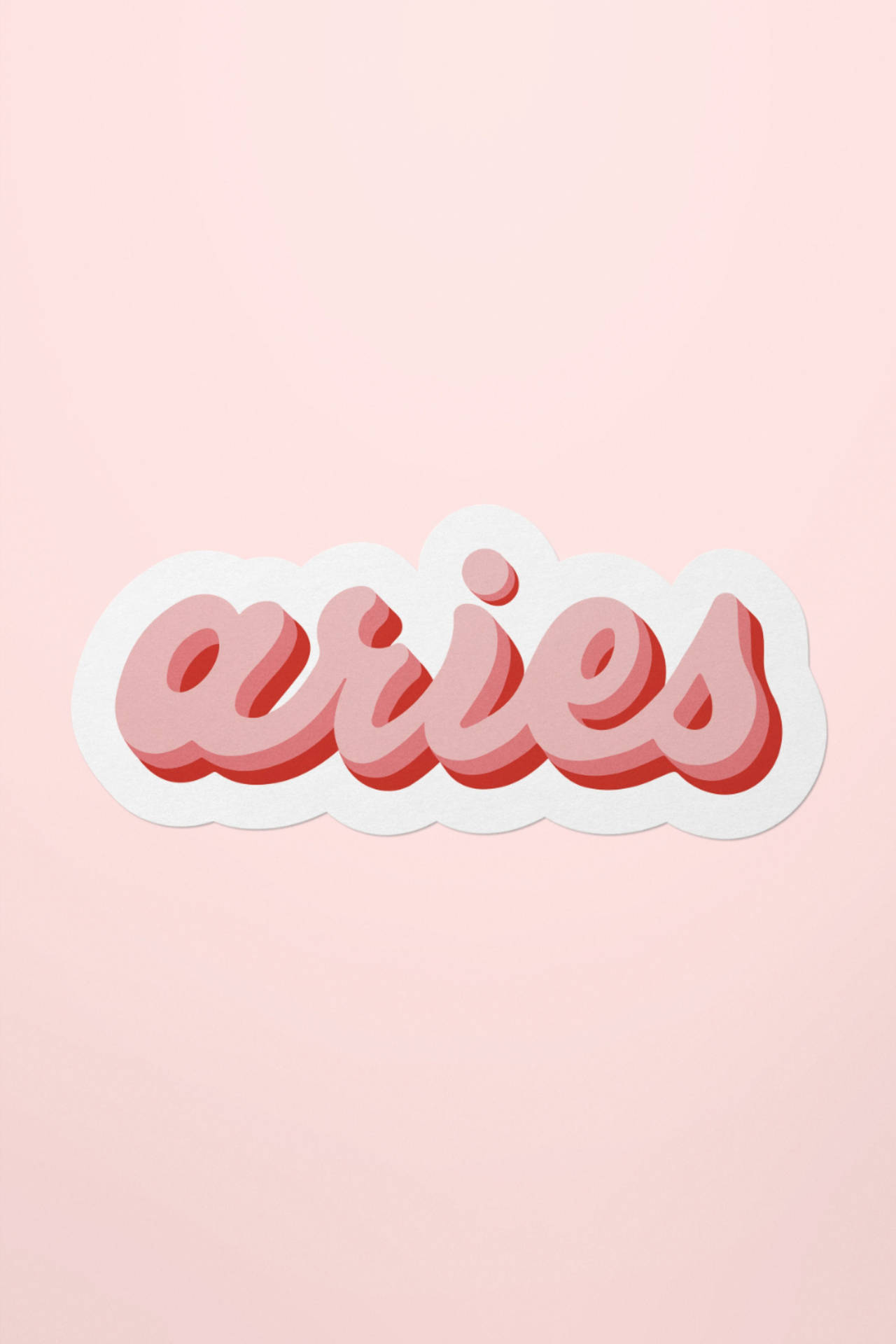 Sød lyserød minimalistisk Aries typografi tapet Wallpaper