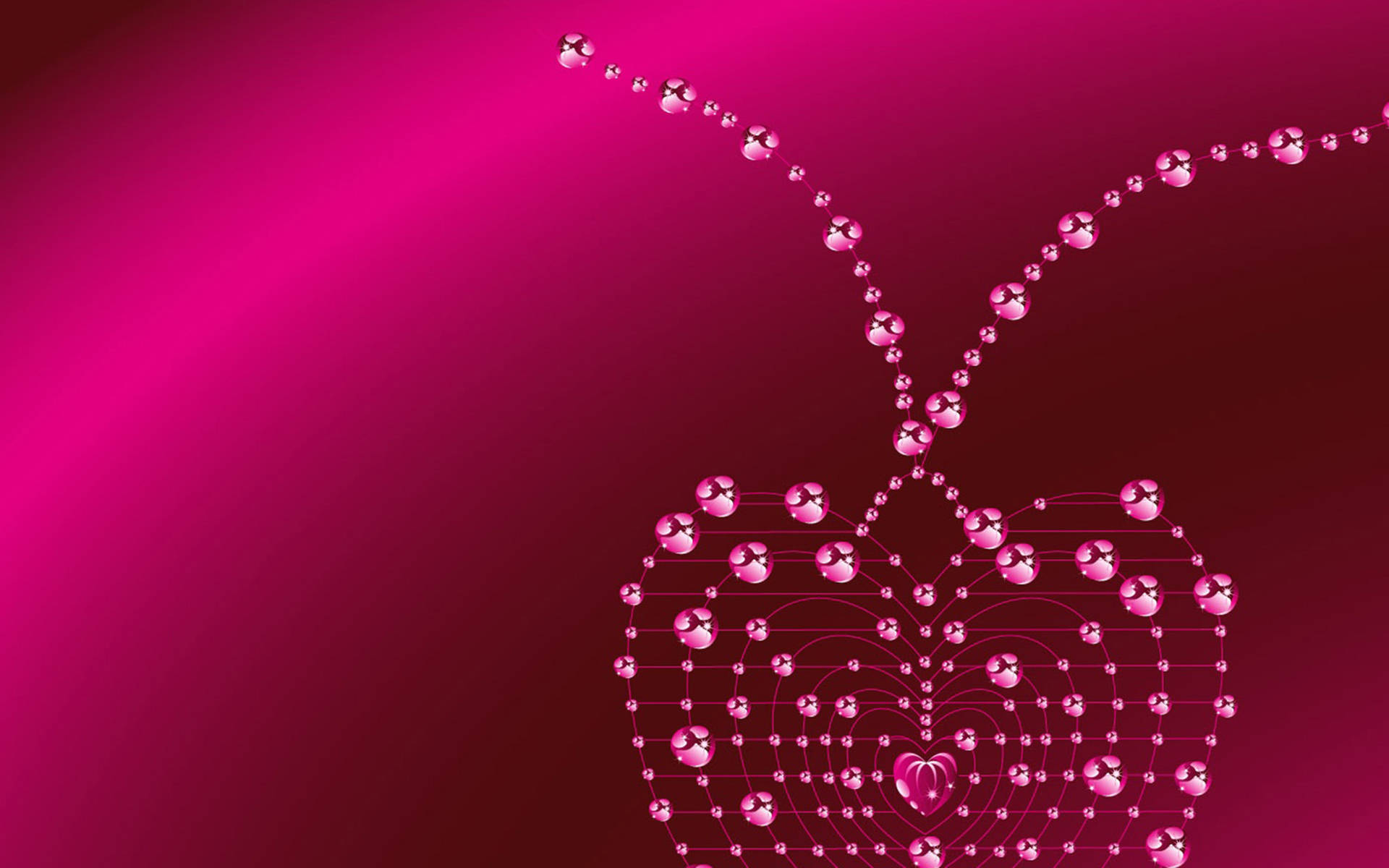 Cute Pink Pearl Heart Wallpaper