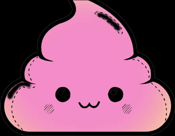 Cute Pink Poop Emoji Kawaii PNG