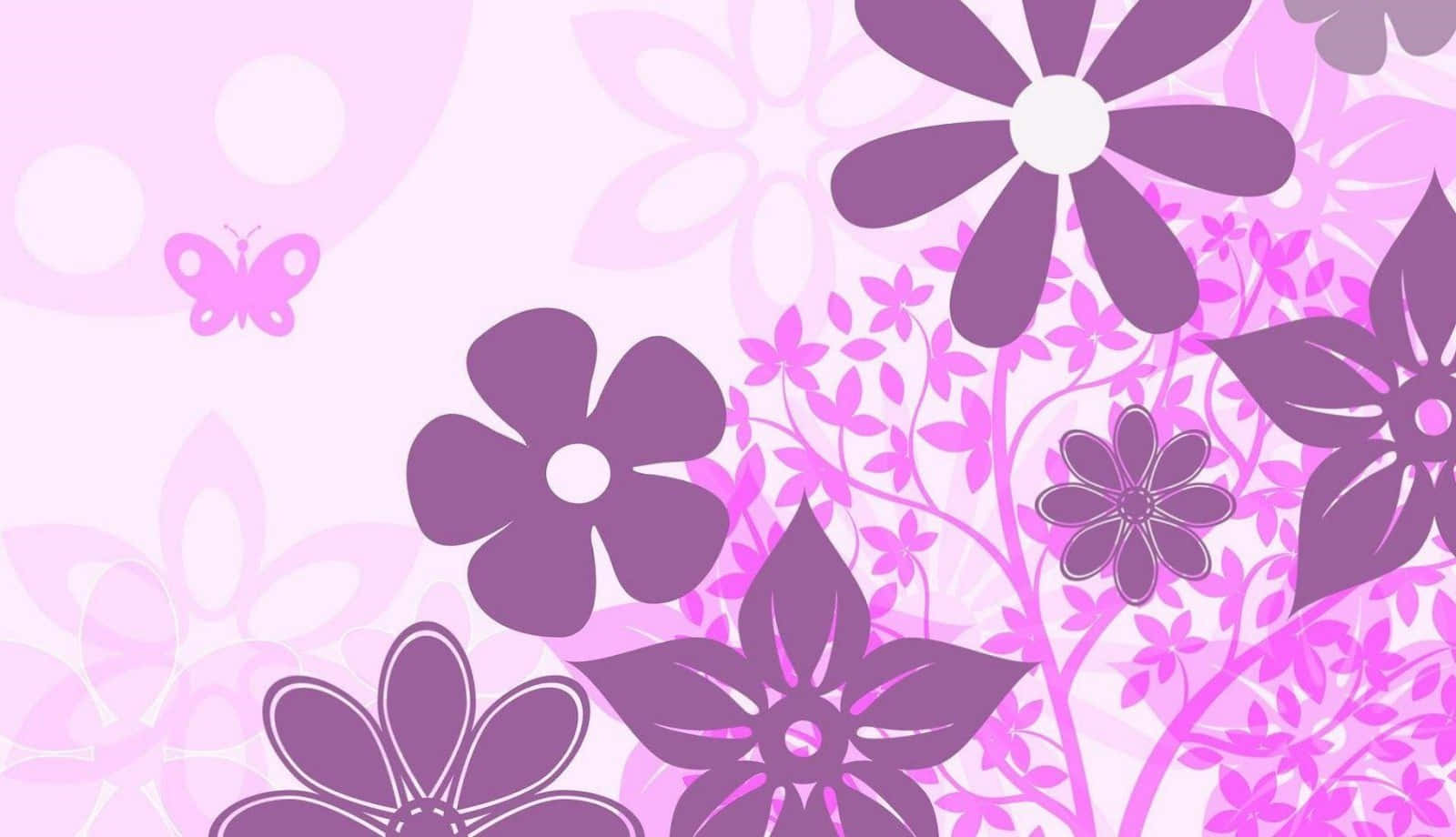 A picture of a lovely pink and purple flower growing in a lush garden. Wallpaper