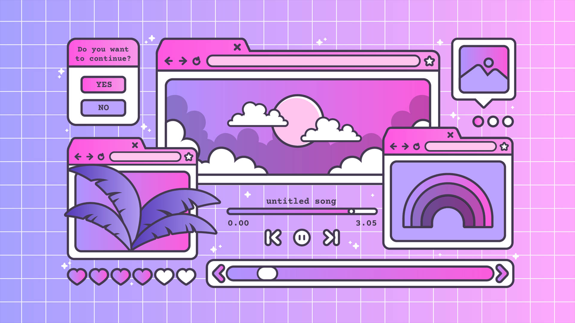Cute Pink Purple Vaporwave Background