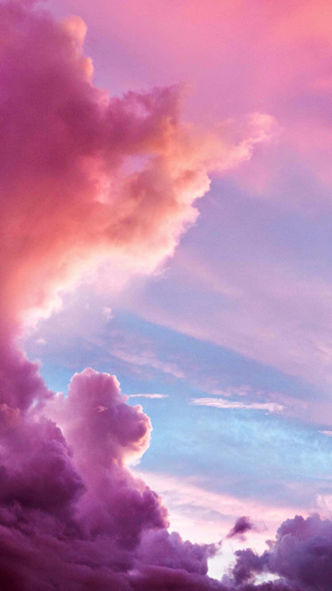 Fascinerende Sød Pink Lilla Sky Wallpaper