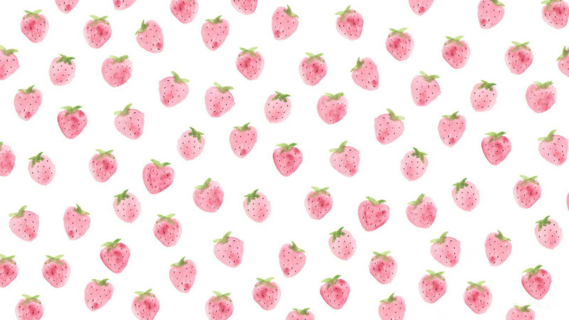 Cute Pink Strawberry Painting Background