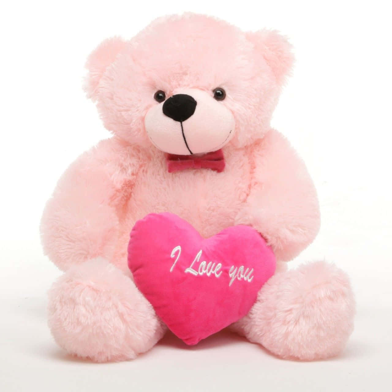 Sød lyserød teddybjørn, jeg elsker dig, kærlighedshjerte scenetæppe tekstil. Wallpaper
