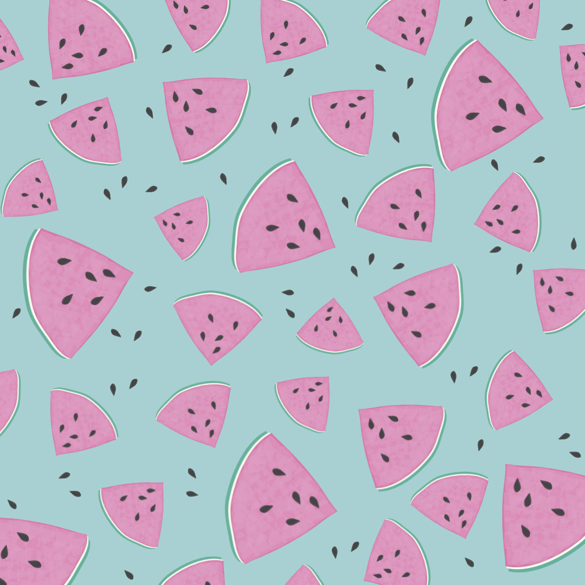 Cute Pink Watermelon Pattern Wallpaper