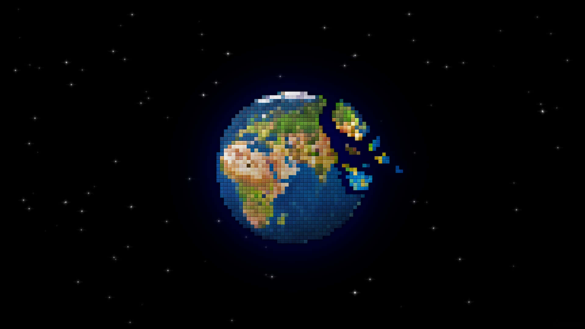Cute Pixel Desktop Earth Wallpaper