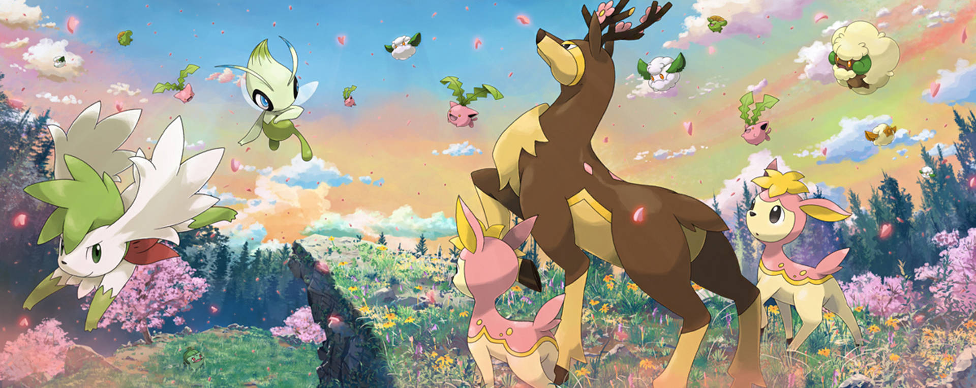 Cute Pokemon Magical Field Wallpaper