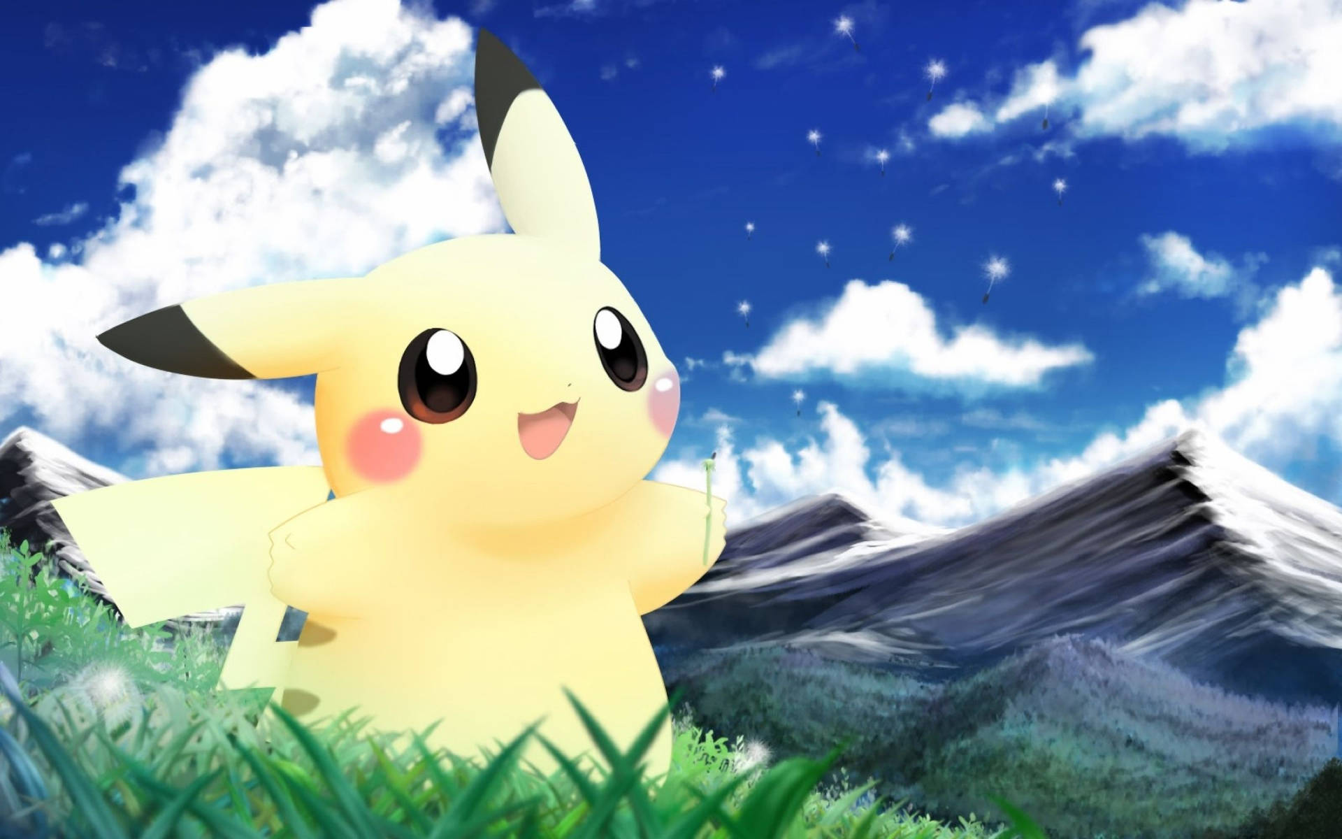 Download Cute Pokemon Pikachu In Nature Wallpaper 
