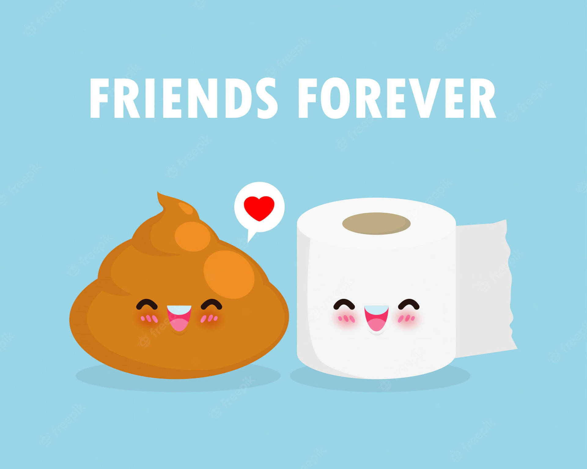 Cute Poop And Tissue Best Friend Wallpaper