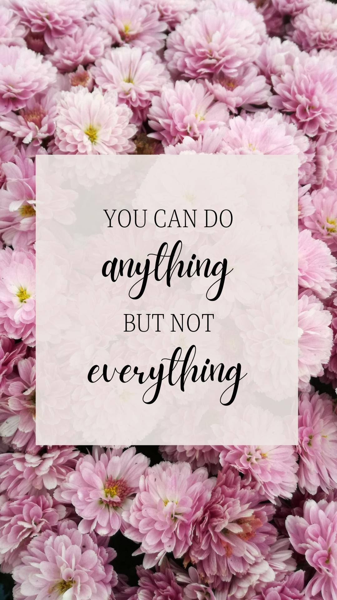 Cute Positive Quotes Pink Chrysanthemums Wallpaper