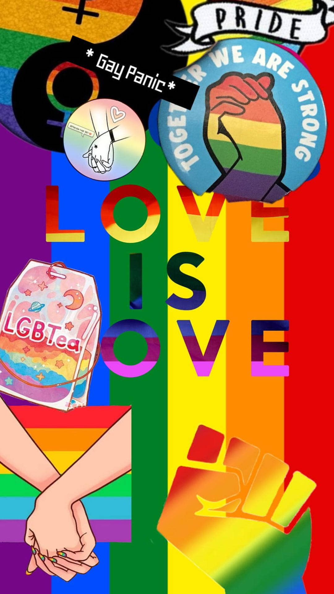 Cute Pride Love Is Love Collage Wallpaper