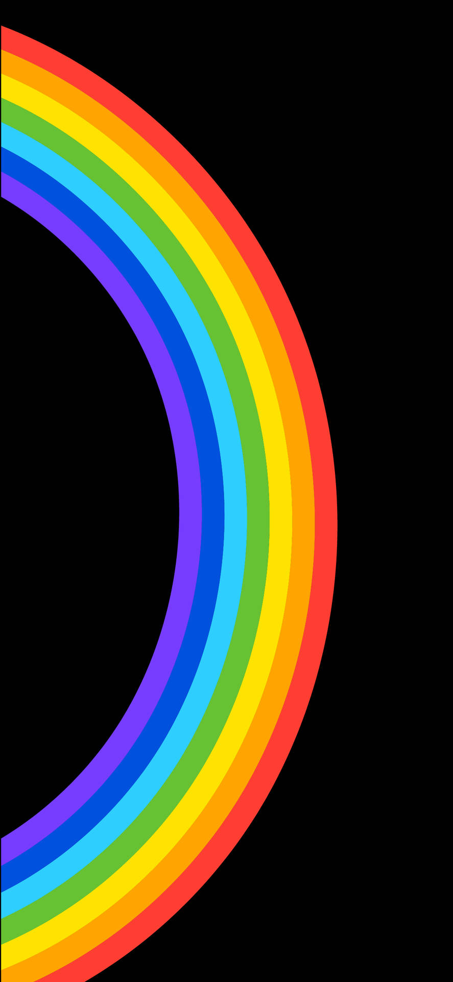 Cute Pride Half Circle Rainbow In Black Wallpaper