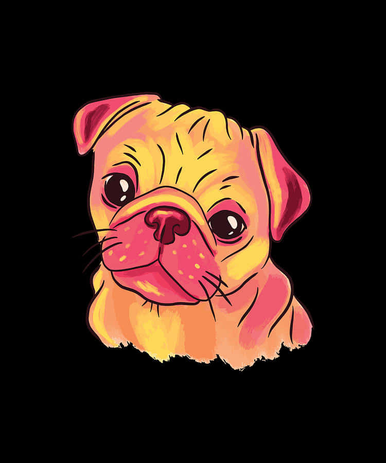 Cute Pug Digital Art Wallpaper