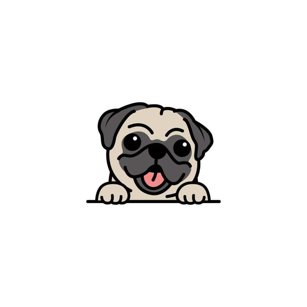 Cute Pug Happily Smiling Wallpaper