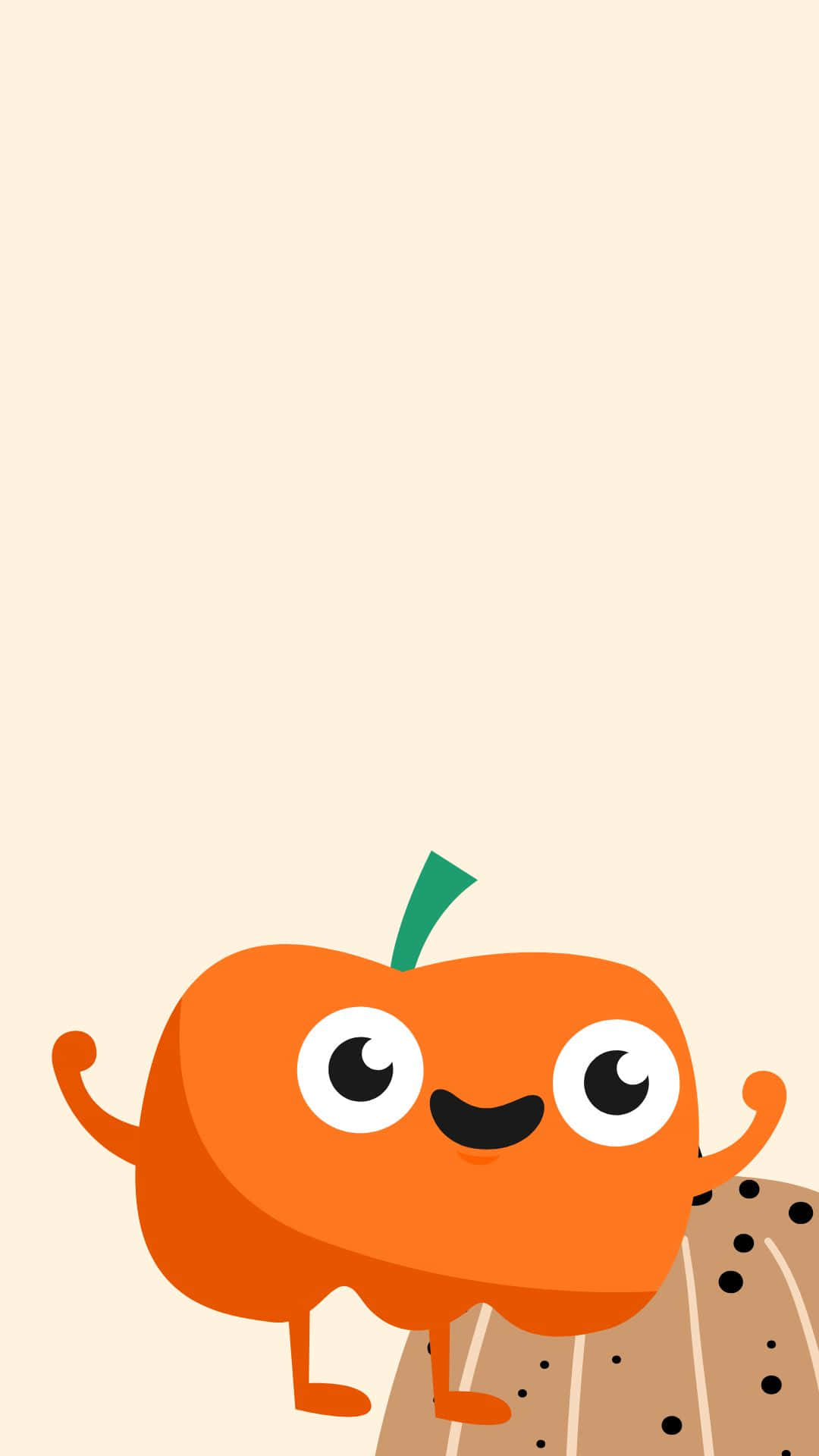 Adorable Smiling Pumpkin in a Dreamy Autumn Setting Wallpaper