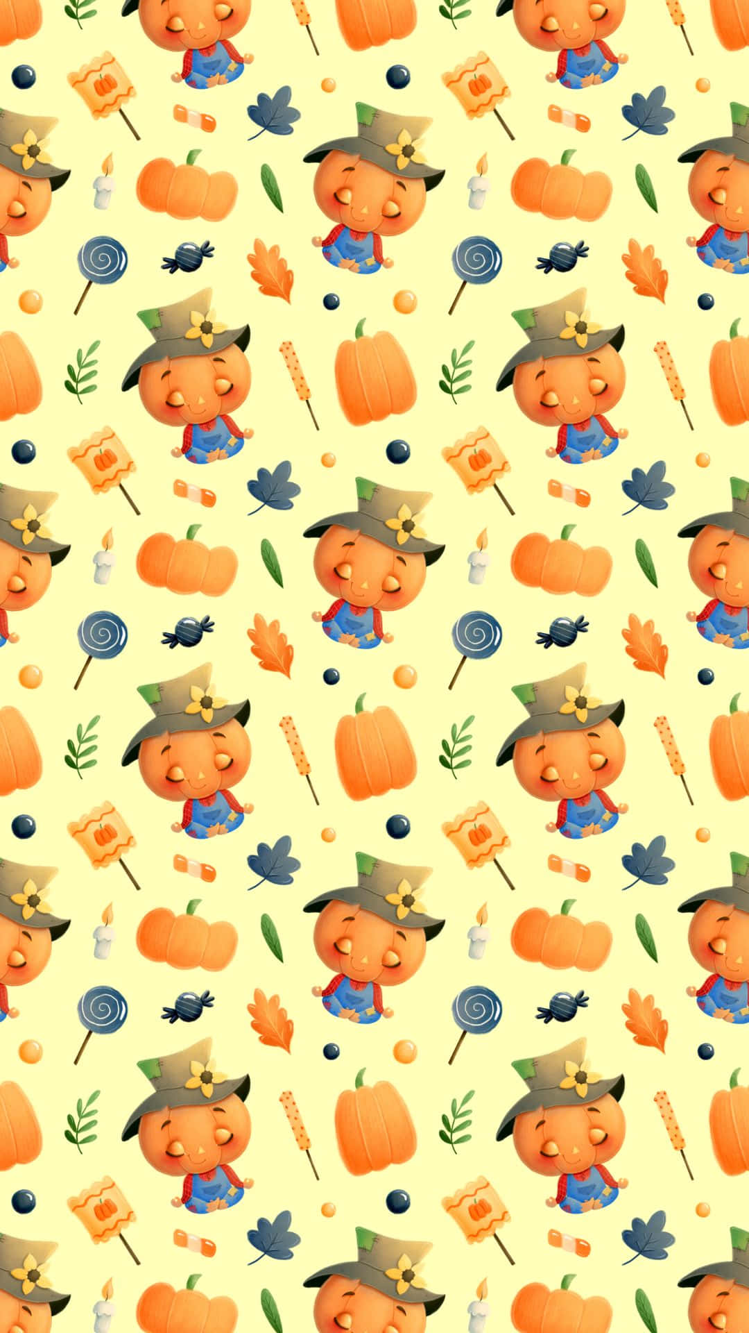 Adorable Pumpkin with a Sweet Smile Wallpaper