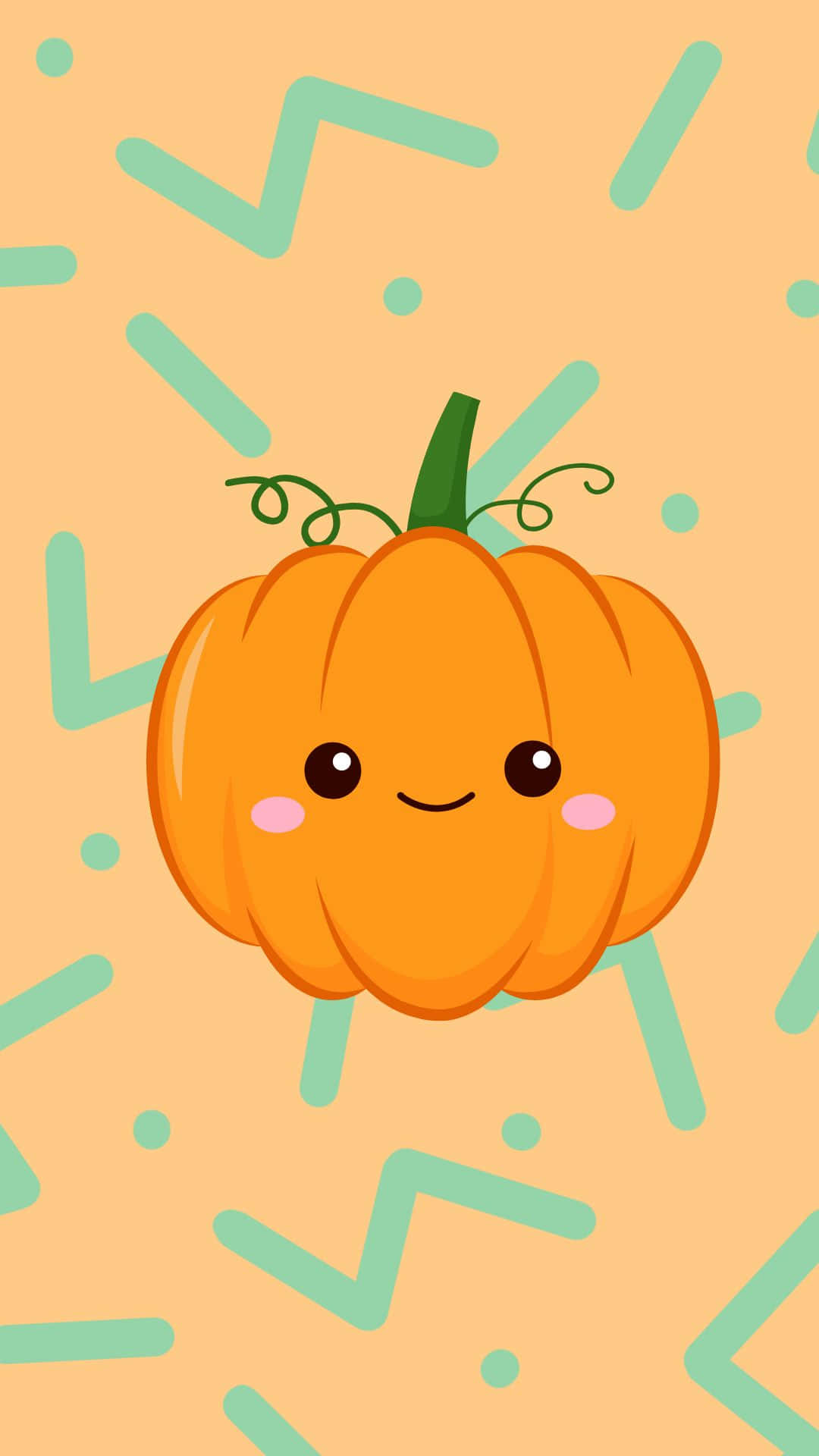 Adorable Little Pumpkin with a Big Smile Wallpaper