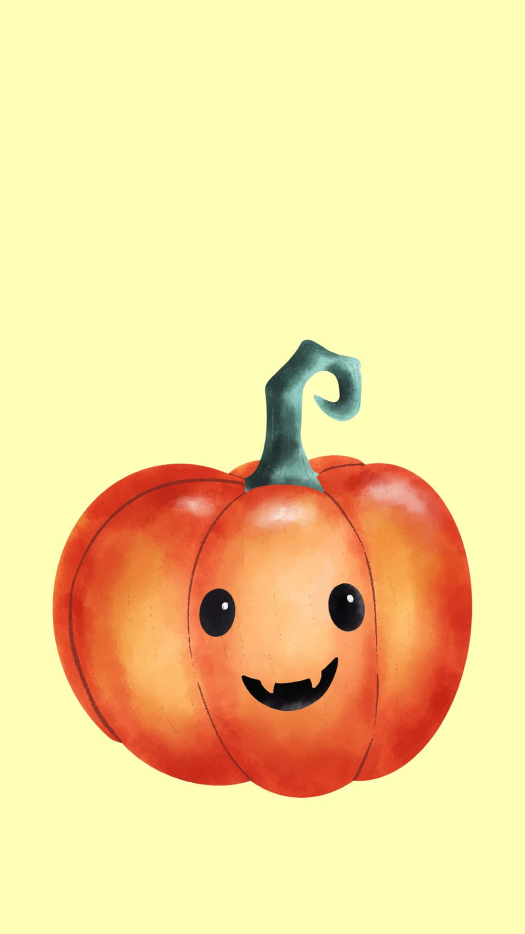 Adorable Cute Pumpkin with Big Bright Eyes Wallpaper