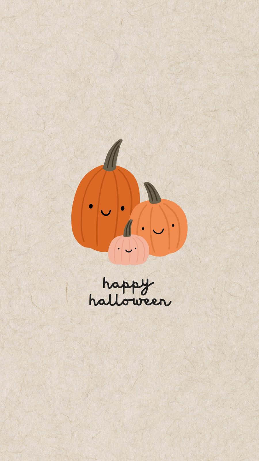 Cute Pumpkin Family Halloween Greeting Wallpaper