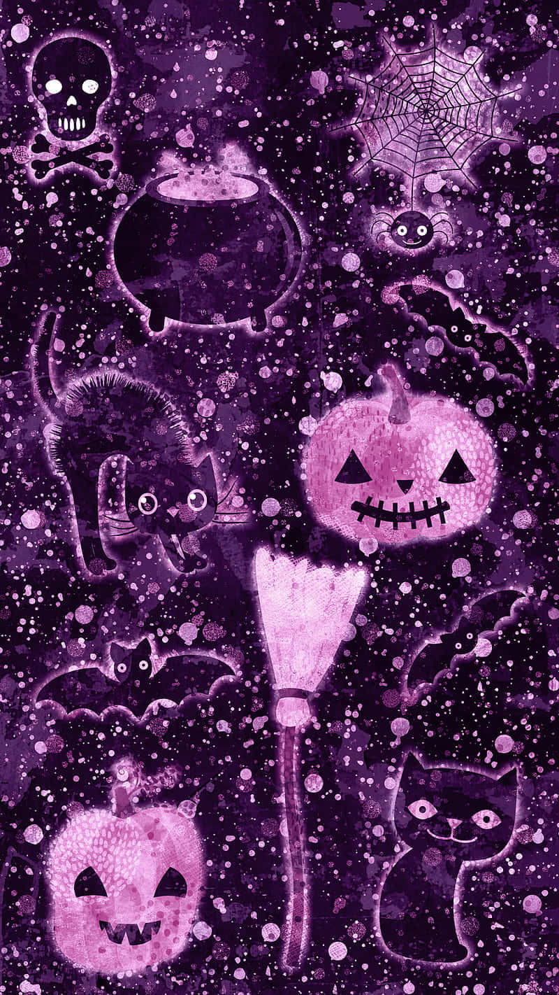 Cute Pumpkin Iphone Deep Purple Wallpaper