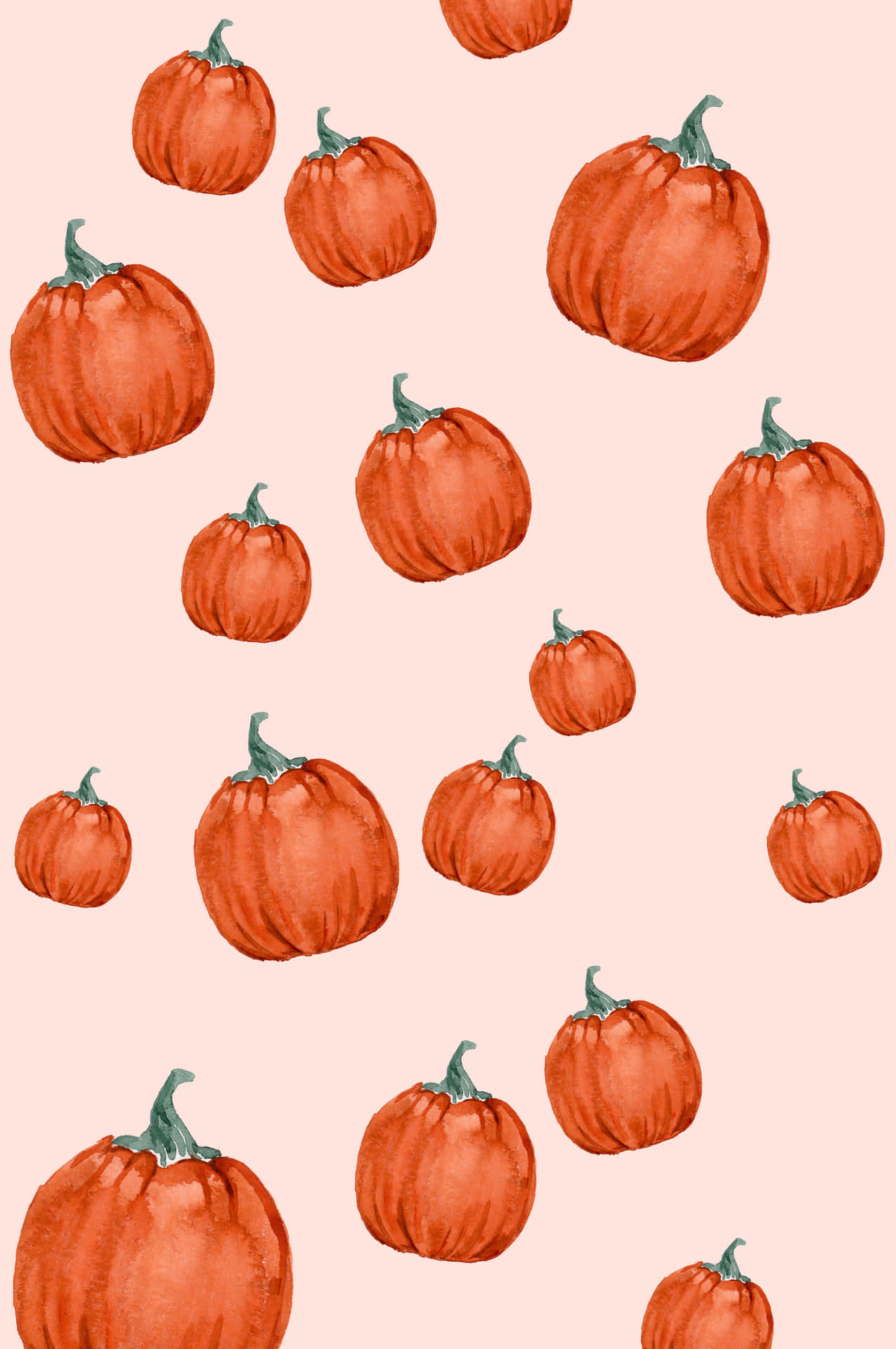 Cute Pumpkin Iphone Watercolor Wallpaper