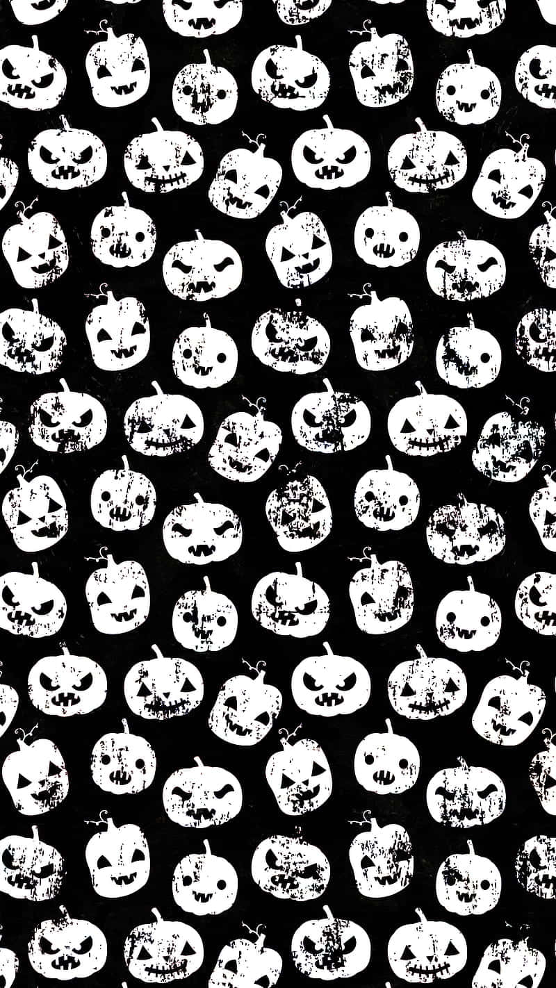 Black And White Cute Pumpkin Iphone Wallpaper