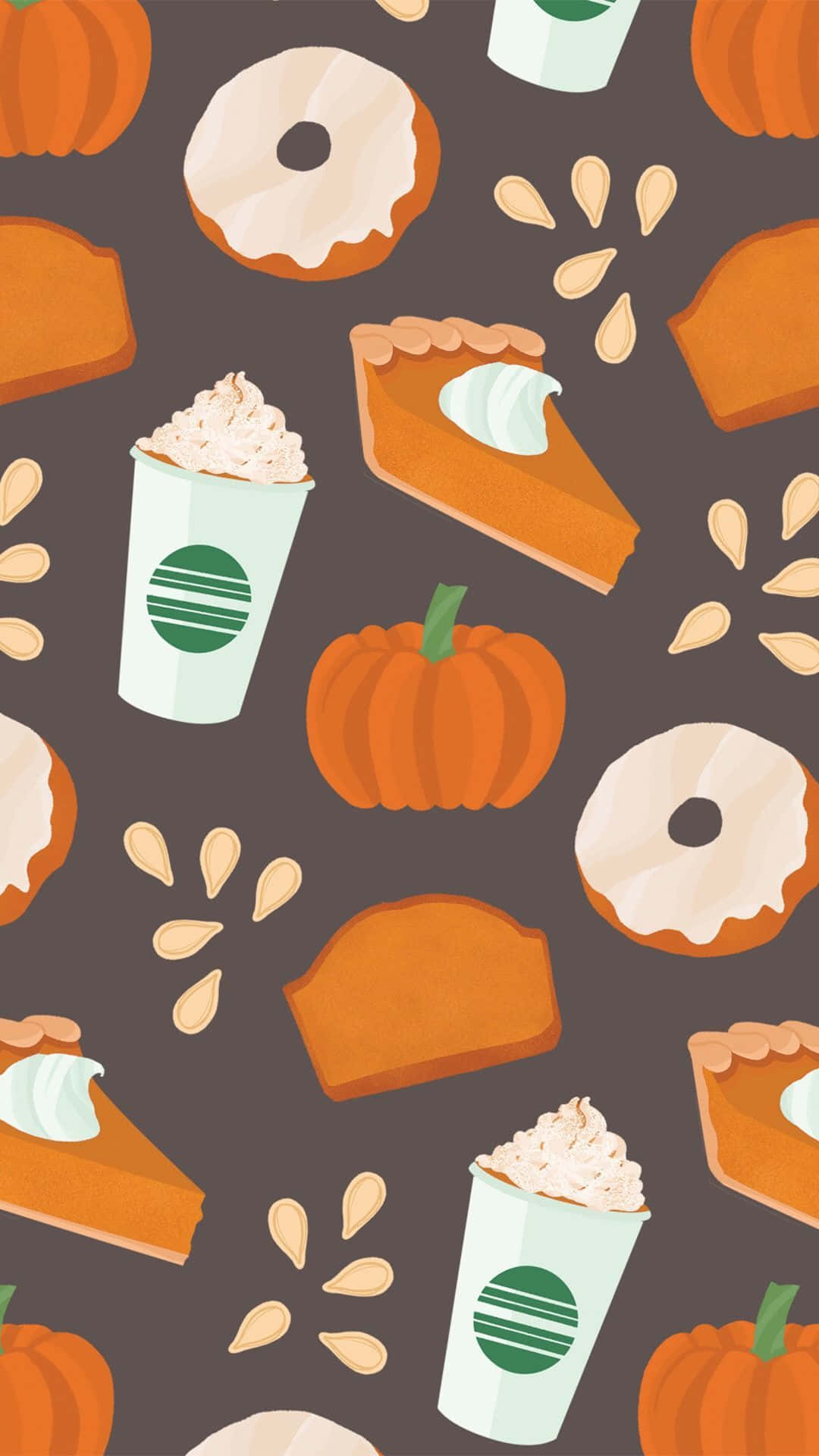 Cute Pumpkin Iphone Donuts Wallpaper
