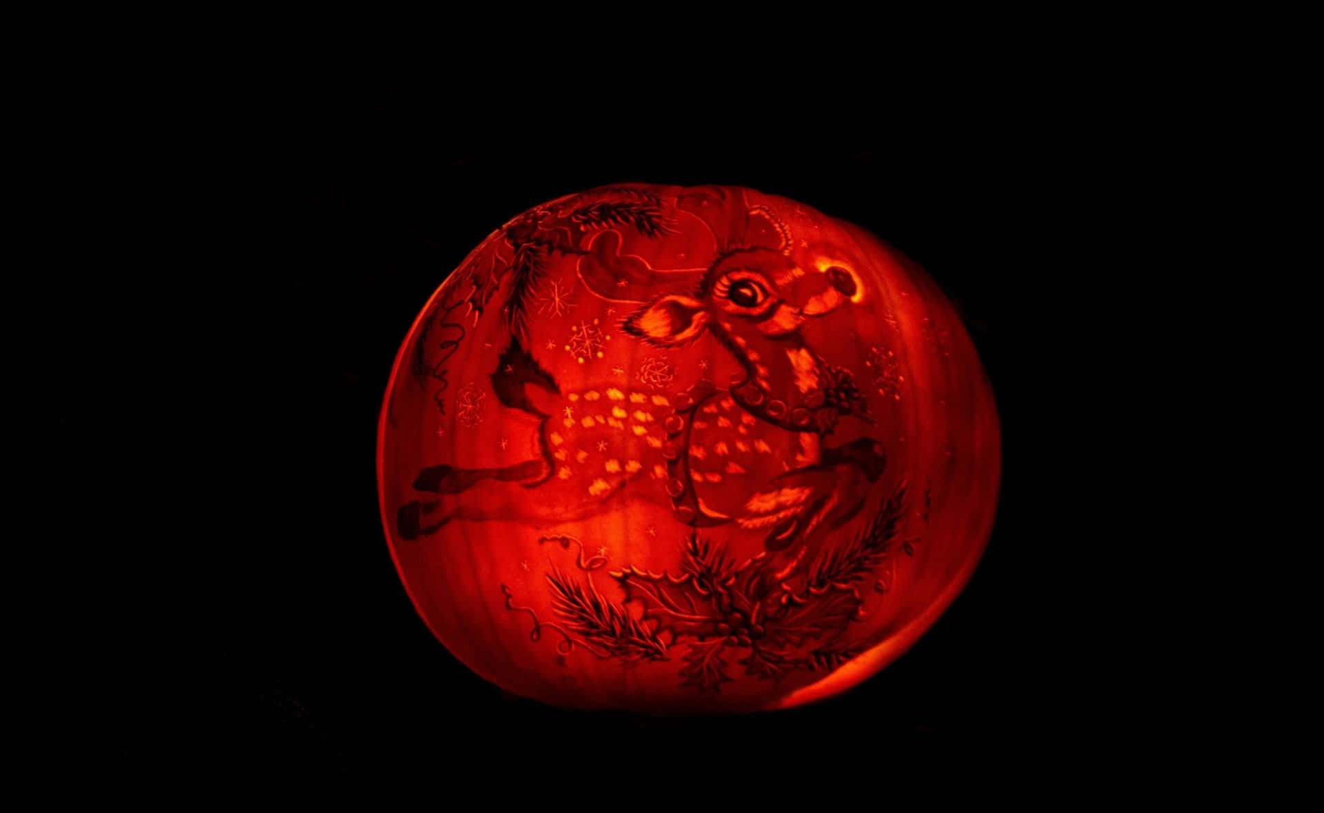 Cute Pumpkin Animal Carved Picture