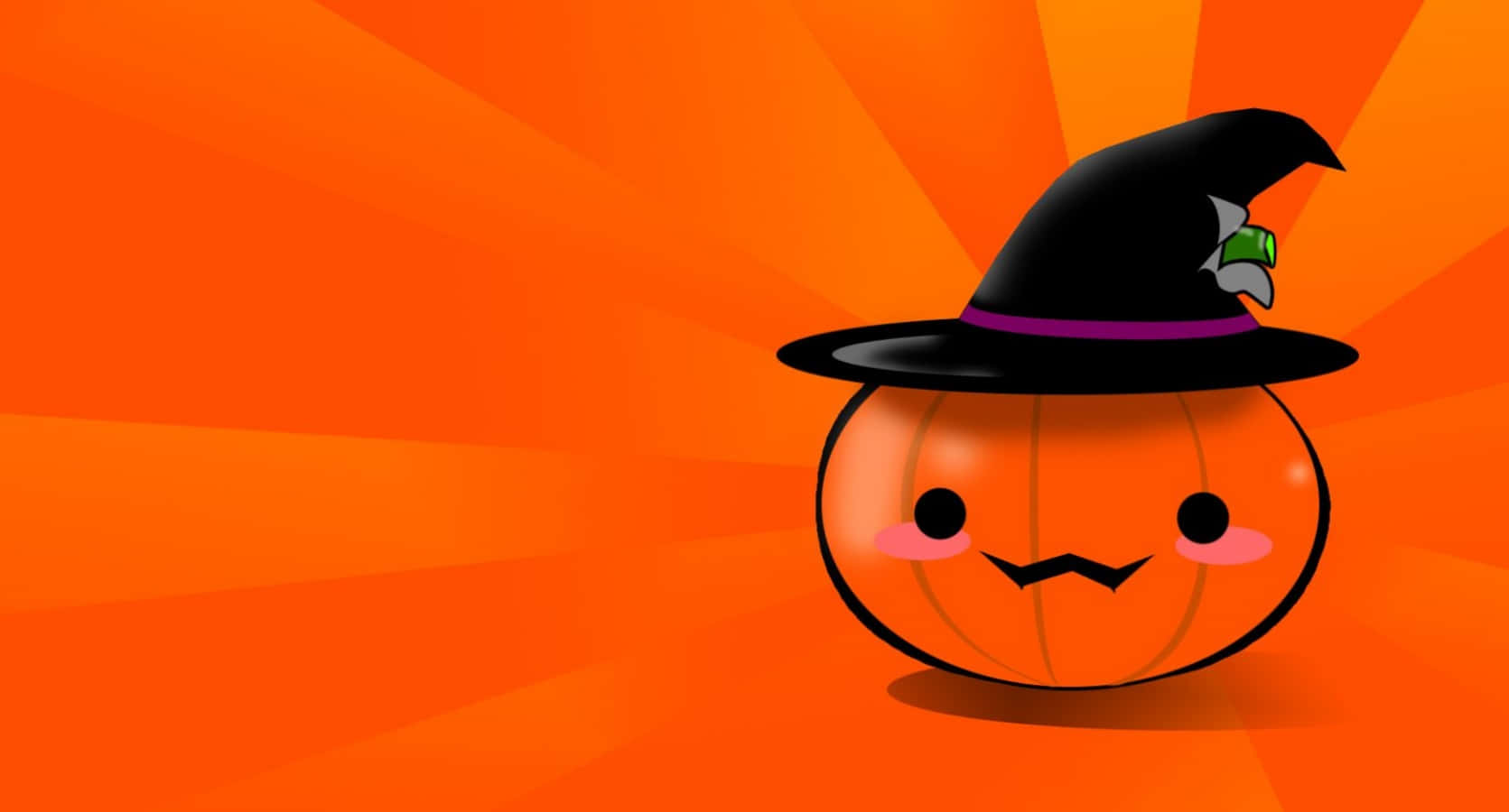 Cute Pumpkin With Witch Hat Picture