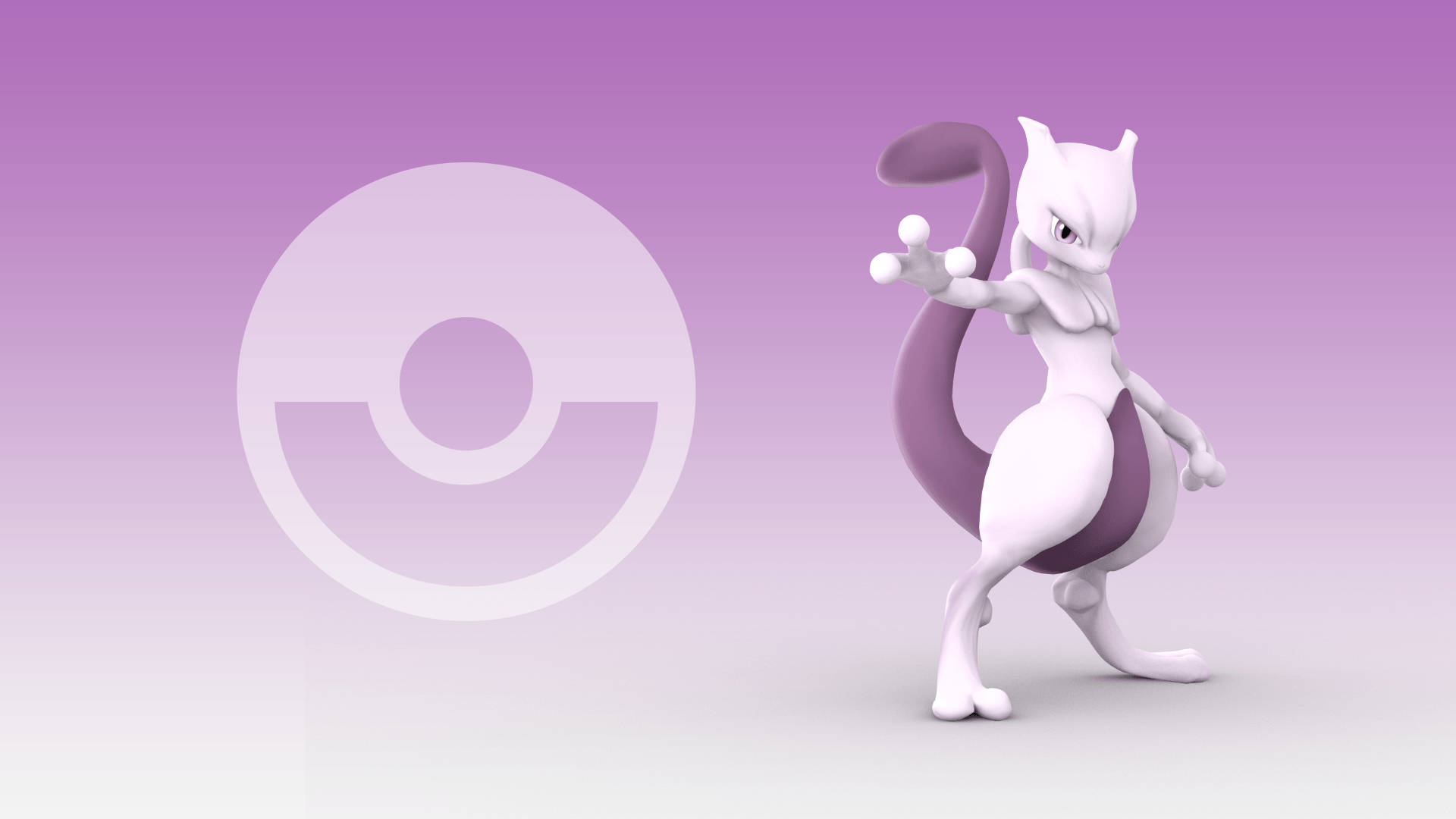 Cute 3D Mewtwo capturing hearts with its delightful purple design. Wallpaper