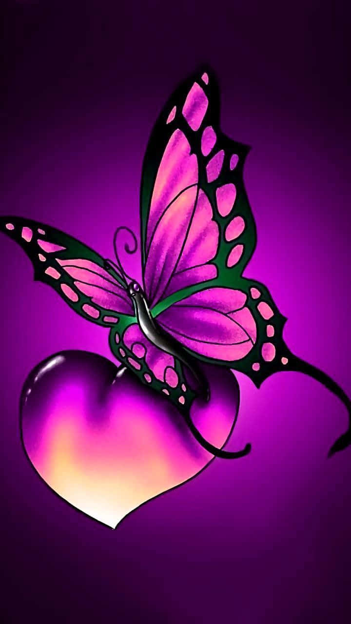Enjoy The Beauty Of This Cute Purple Butterfly! Wallpaper