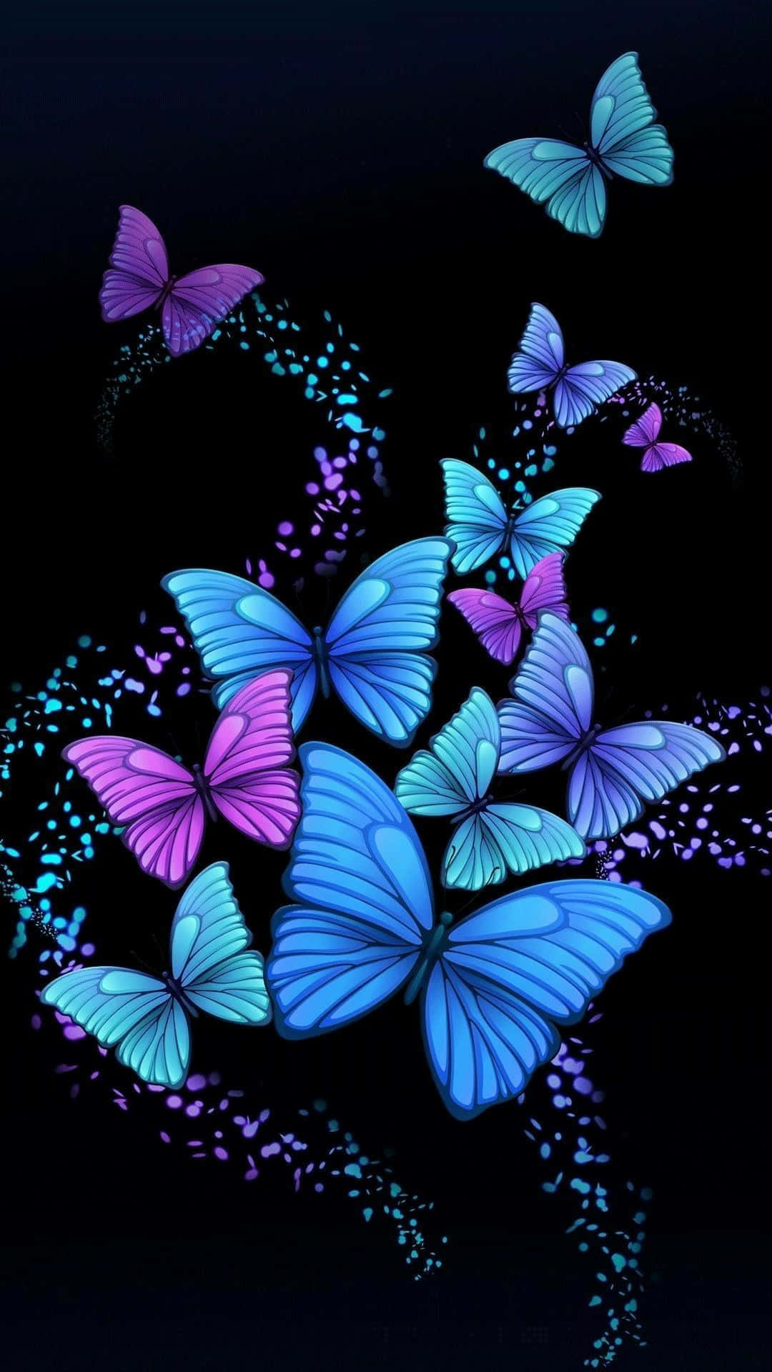 Cute Purple Butterfly Kaleidoscope Wallpaper