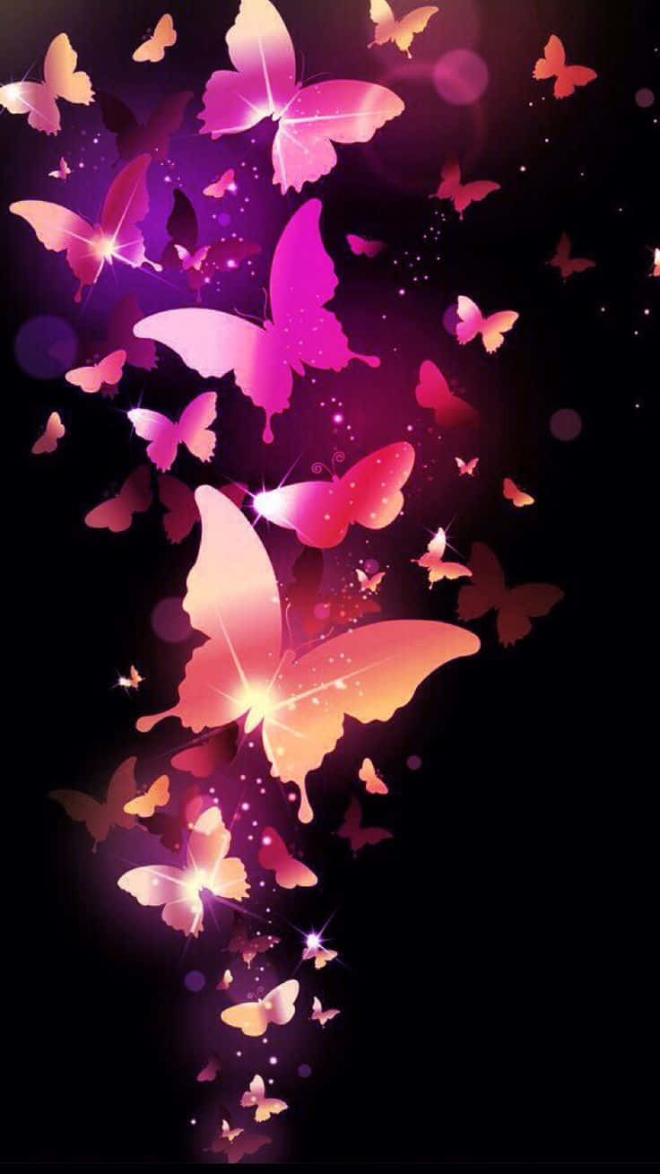 The beauty of nature shines through in this cute purple butterfly Wallpaper
