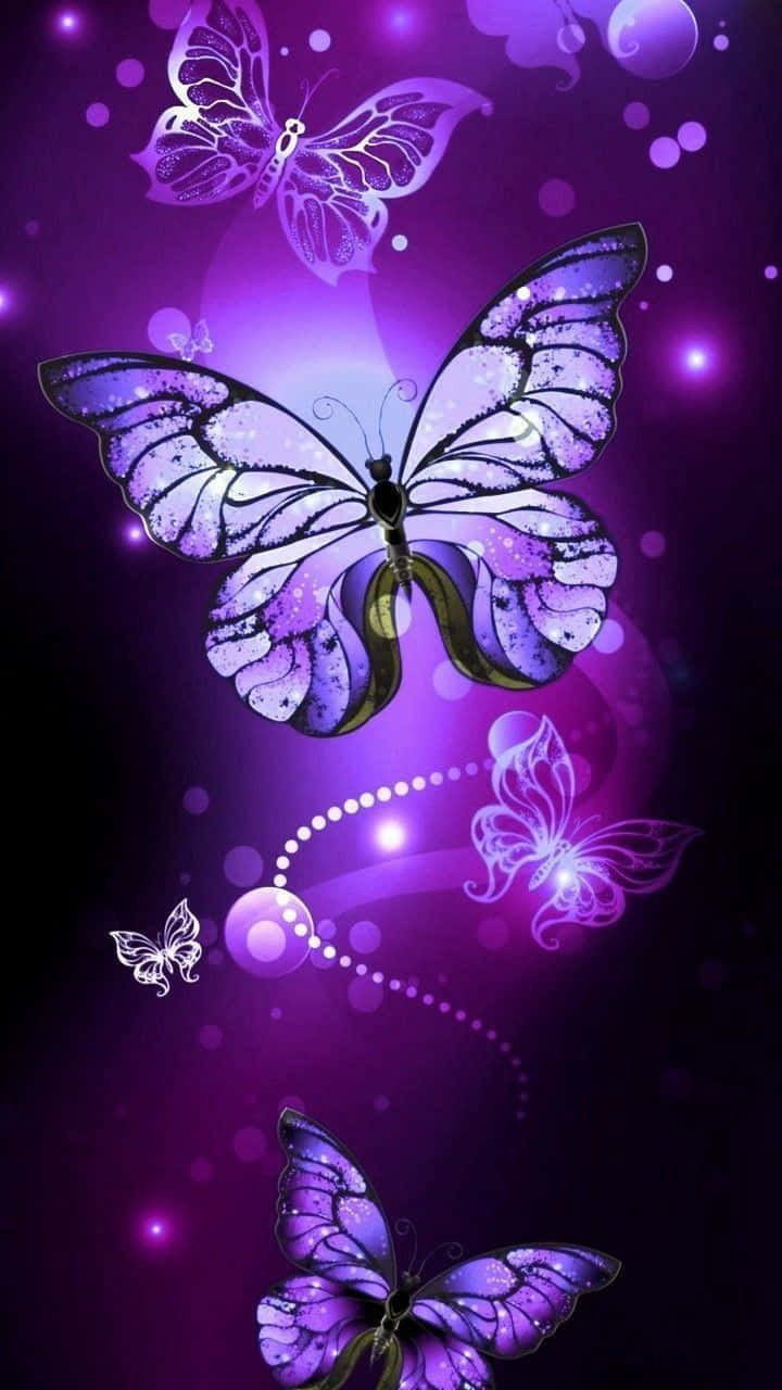 Eineprächtige Und Bunte Niedliche Lila Schmetterlings Wallpaper