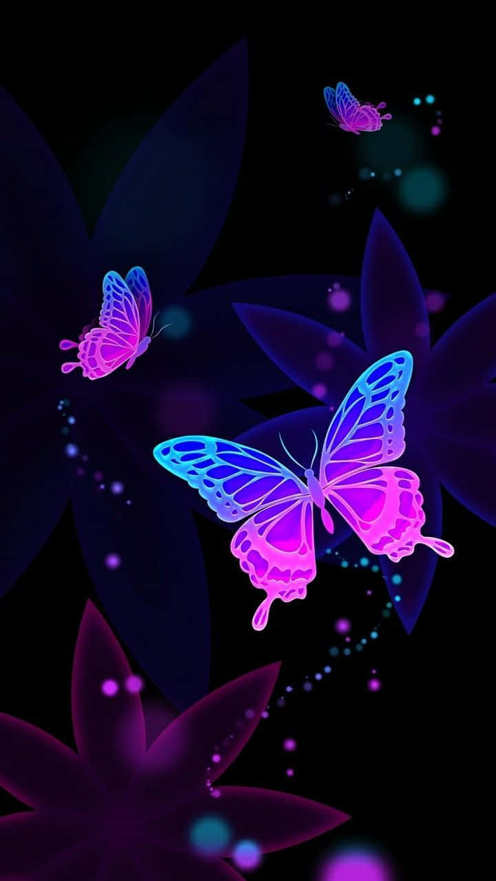 Niedlicherlila Schmetterling Auf Einer Blume Wallpaper