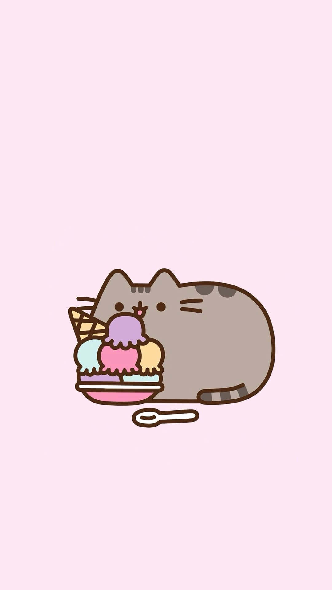 Download A Sweet Little Pusheen All Wrapped Up Wallpaper | Wallpapers.com