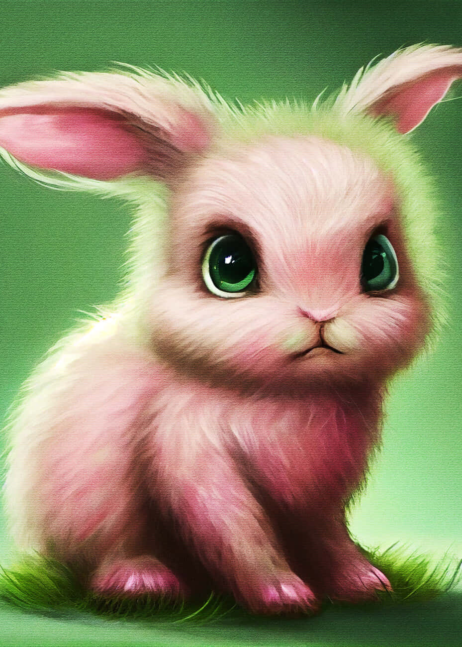 Søde unge kaninbilleder dekorerer din skærm