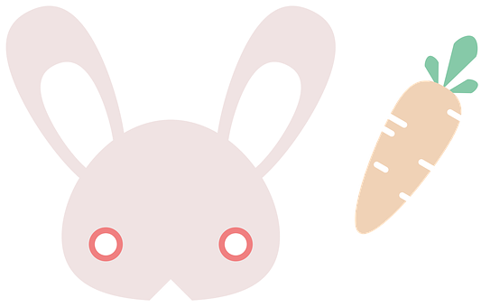 Cute Rabbitand Carrot Illustration PNG