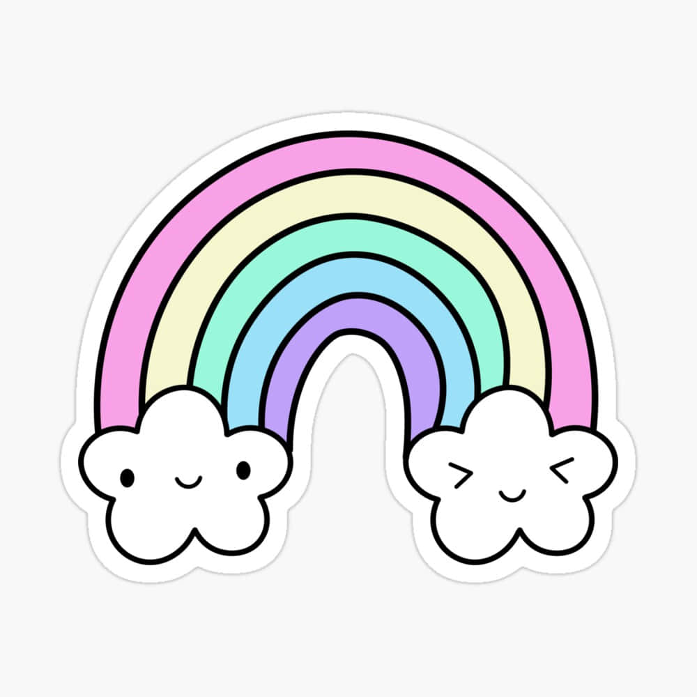Add a Splash of Happiness to Your Day with this Cute Rainbow Pastel! Wallpaper